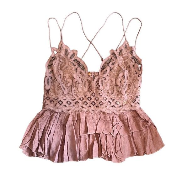 Free People Tops - Free People NWT Mauve Adella Cami Lacey Too Sz L